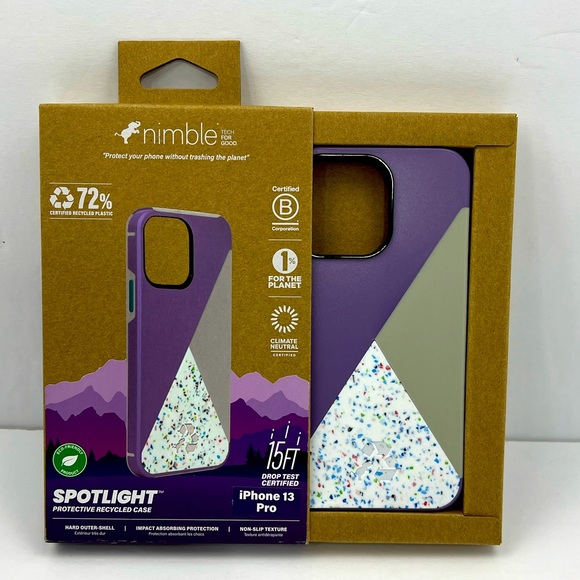 NIMBLE TECH FOR GOOD, iPhone 13 PRO PROTECTIVE CASE, PURPLE AND WHITE COLOR - Picture 11 of 12